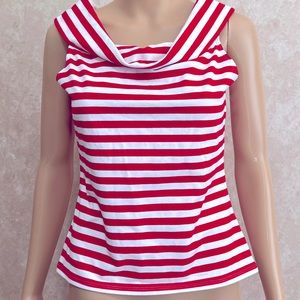 Boston Proper red open shoulders top blouse size s